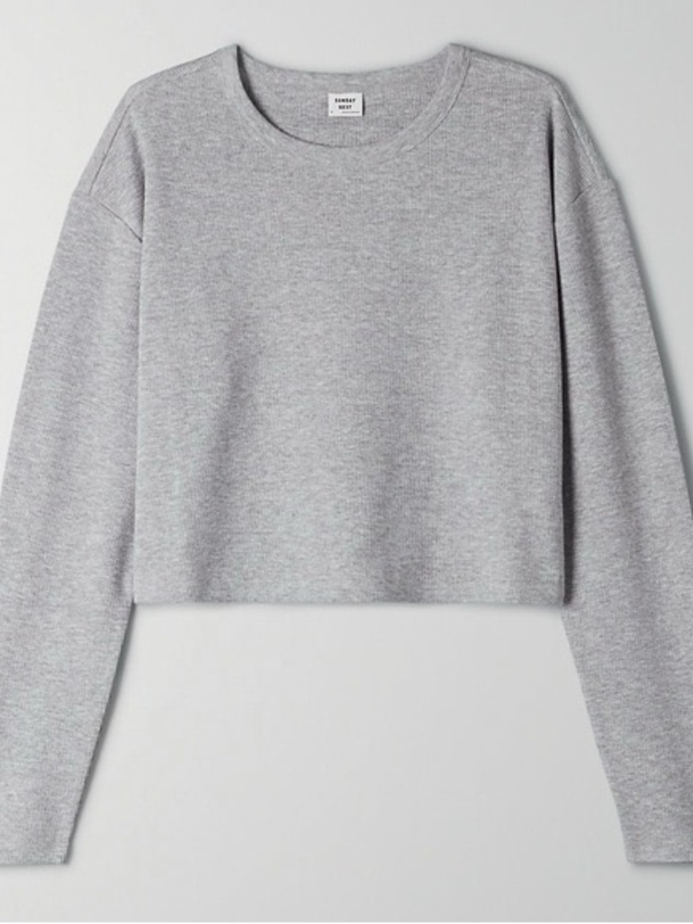 Sunday Best- Cropped Crewneck Sweatshirt - Gray